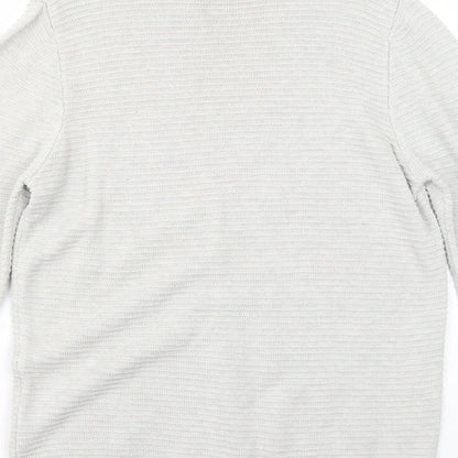 Topman Mens Grey Round Neck Cotton Pullover Jumper Size M Long Sleeve