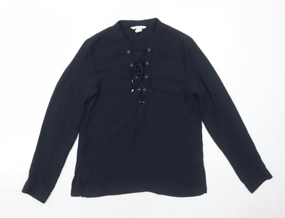 Womens UK Size 4 H&M Blue Basic Blouse