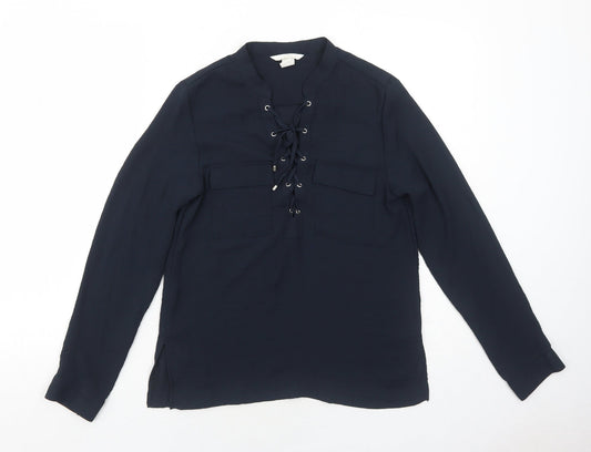 Womens UK Size 4 H&M Blue Basic Blouse