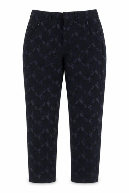 RJR.John Rocha Womens Blue Geometric Polyester Trousers Size 10 Regular Zip