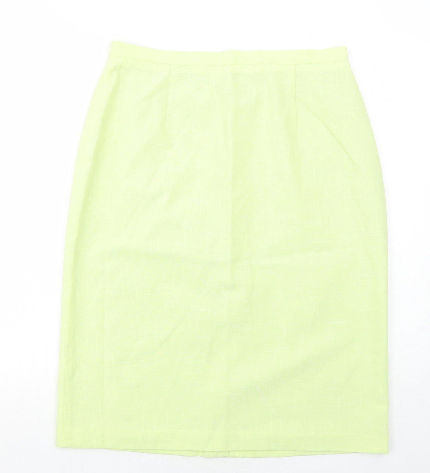 Premium Womens Green Viscose A-Line Skirt Size 16 Zip