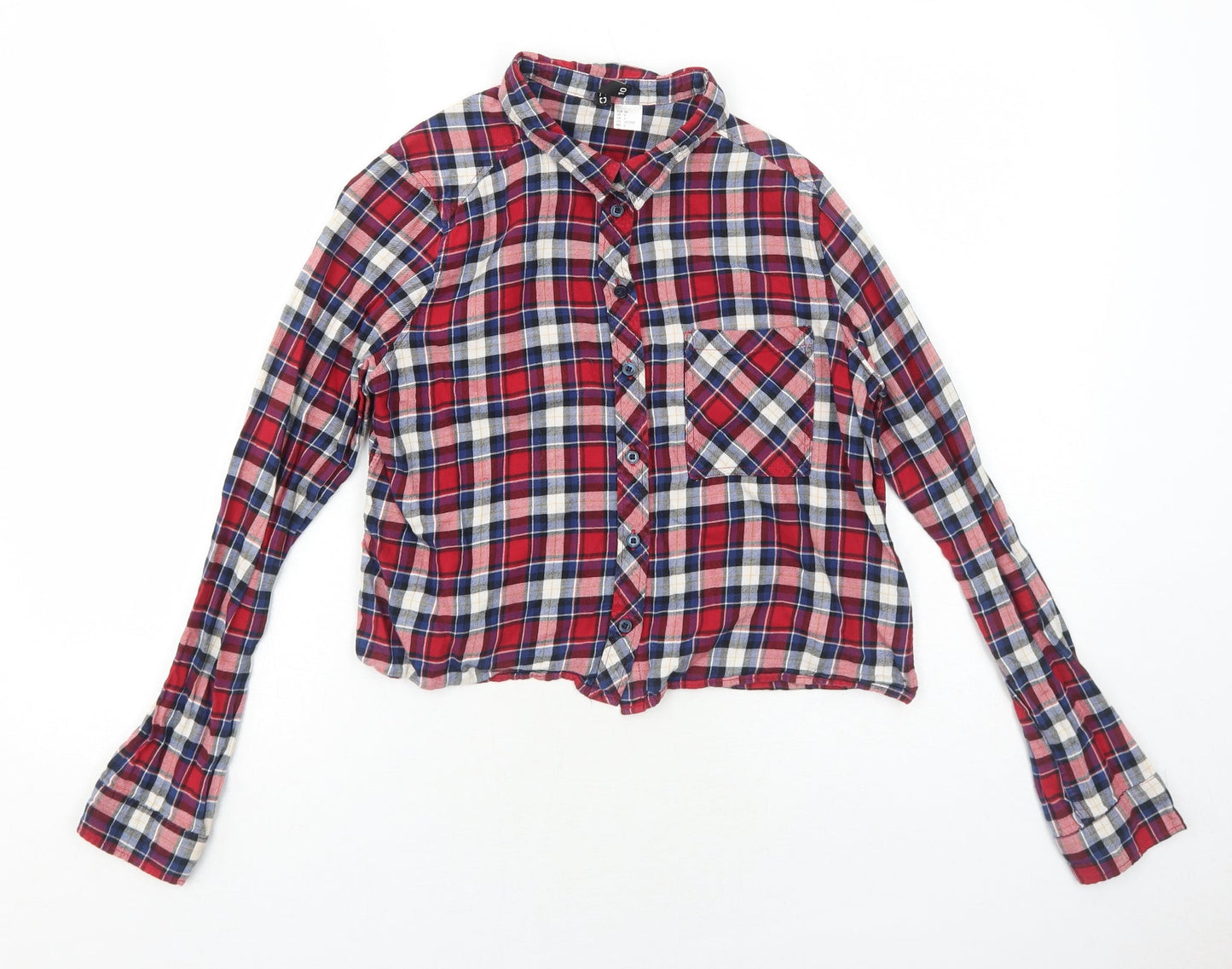 Womens UK Size 10 H&M Red Basic Button-Up