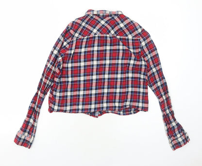 Womens UK Size 10 H&M Red Basic Button-Up