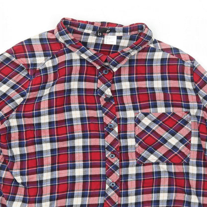 Womens UK Size 10 H&M Red Basic Button-Up