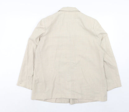 NEXT Womens Beige Polyester Jacket Blazer Size 16