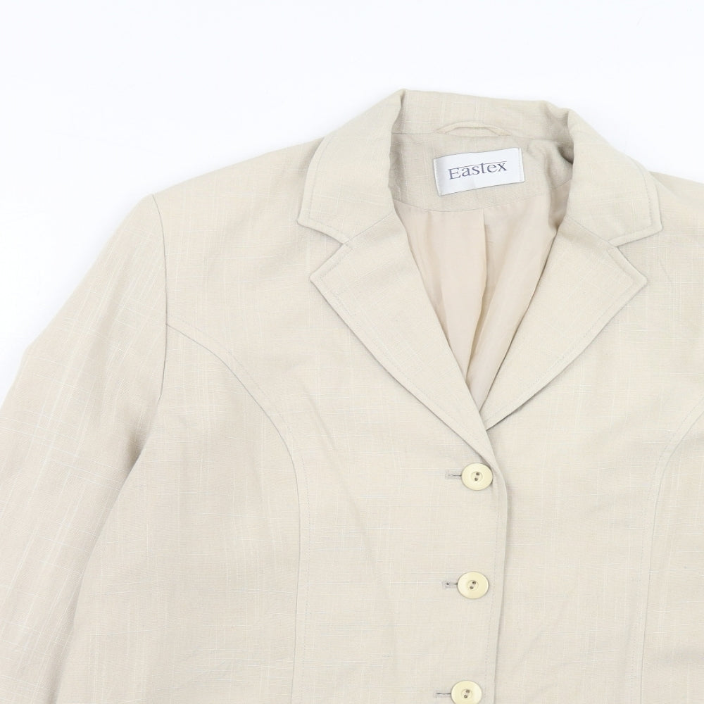 NEXT Womens Beige Polyester Jacket Blazer Size 16