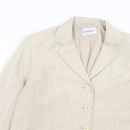 NEXT Womens Beige Polyester Jacket Blazer Size 16