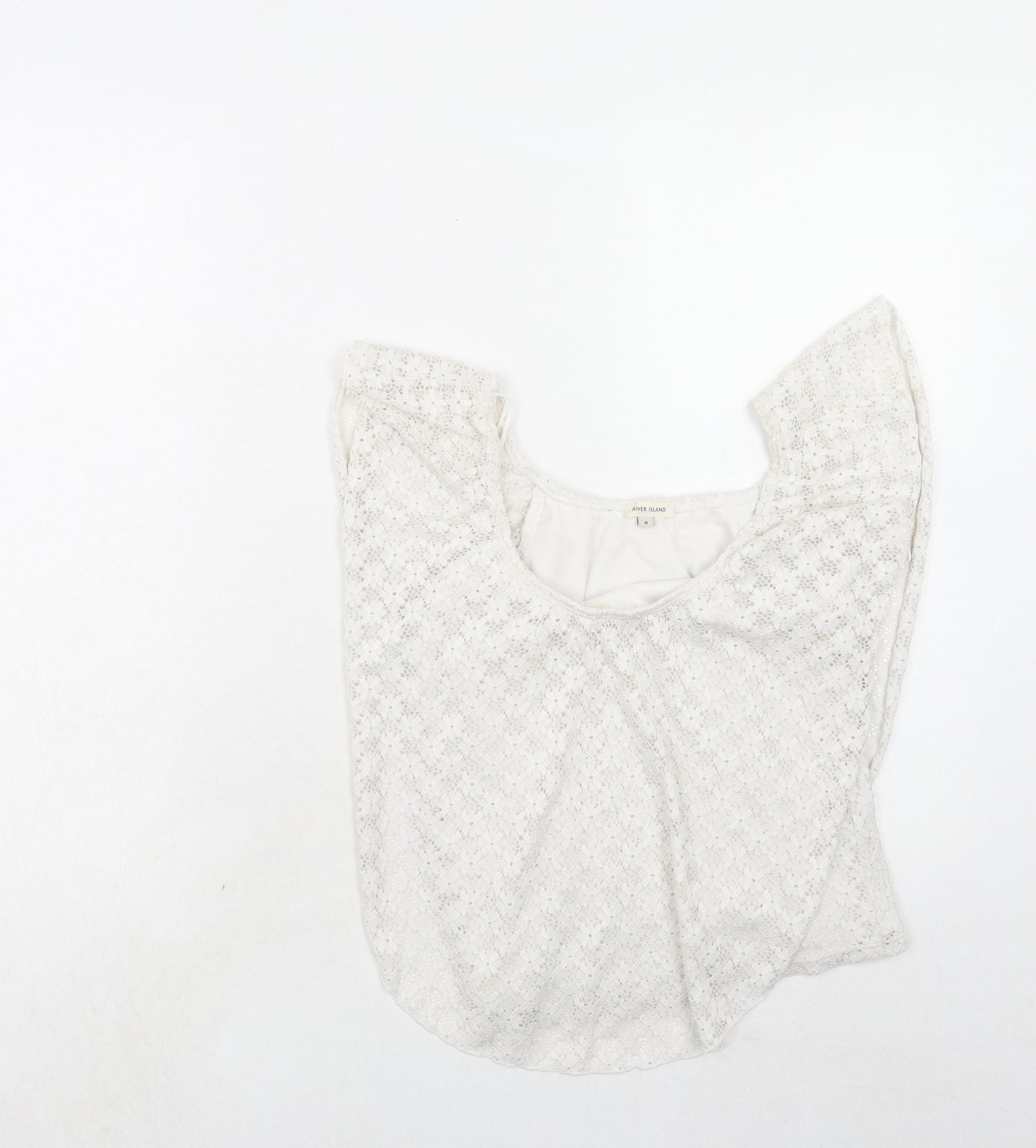 Womens UK Size 8 River Island White Basic Blouse