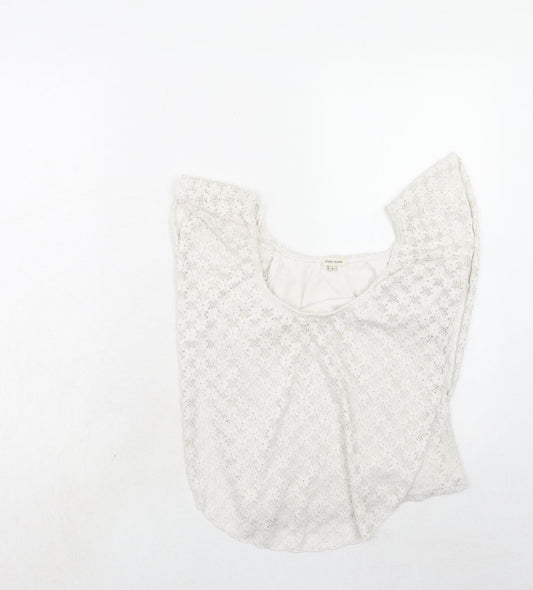 Womens UK Size 8 River Island White Basic Blouse