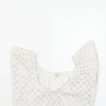 Womens UK Size 8 River Island White Basic Blouse