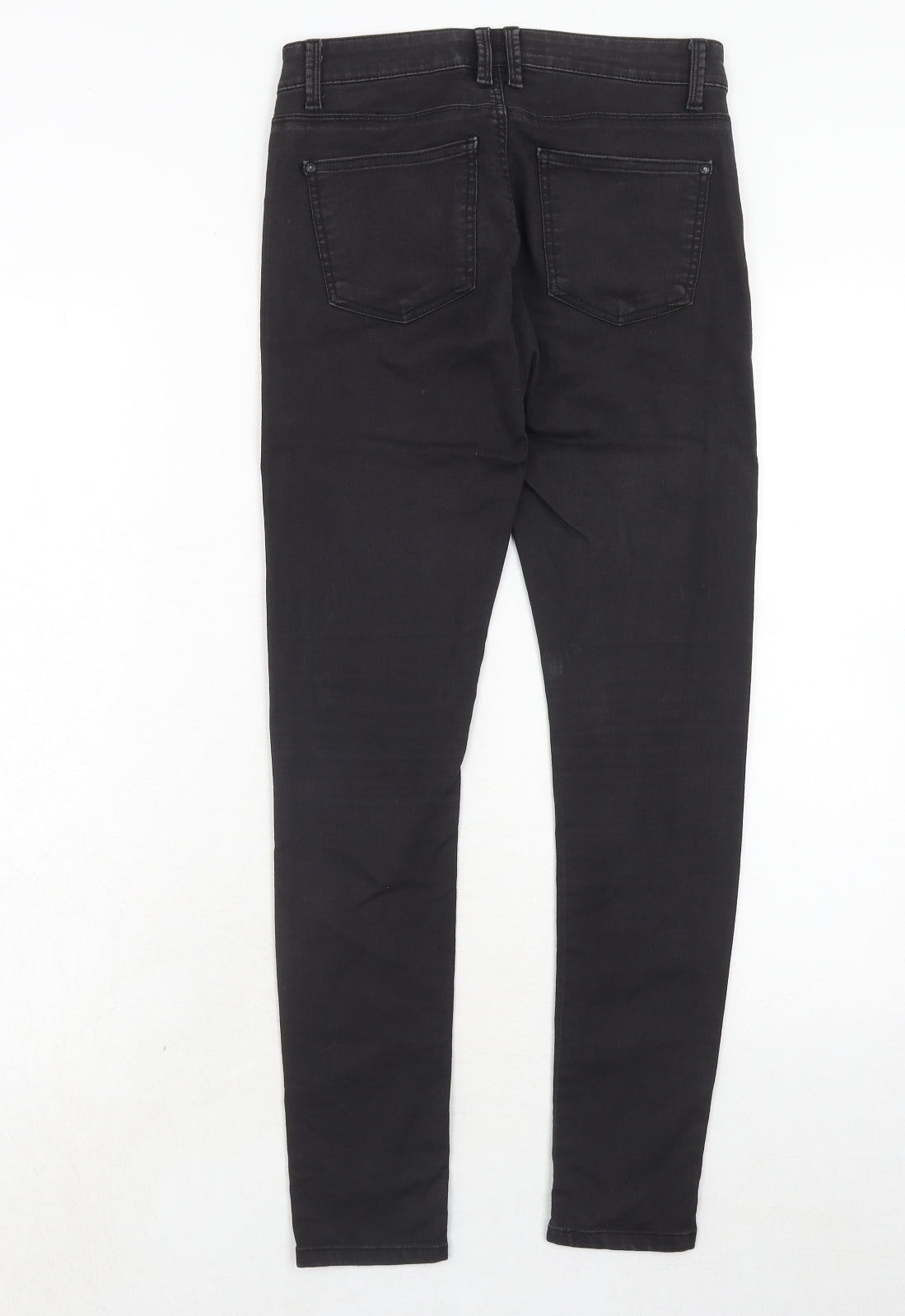 Topshop Womens Black Cotton Skinny Jeans Size 26 in L30 in Regular Zip