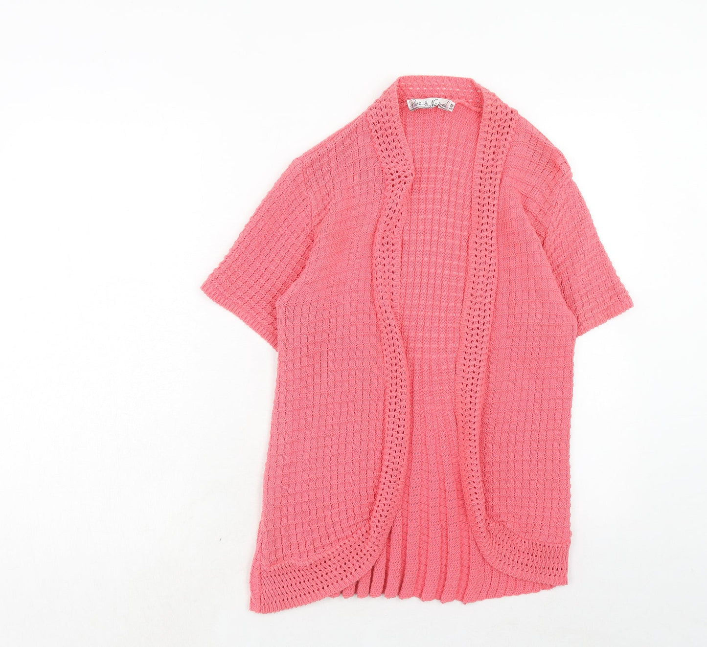 Womens UK Size S Pure & Natural Pink Cardigan Jumper