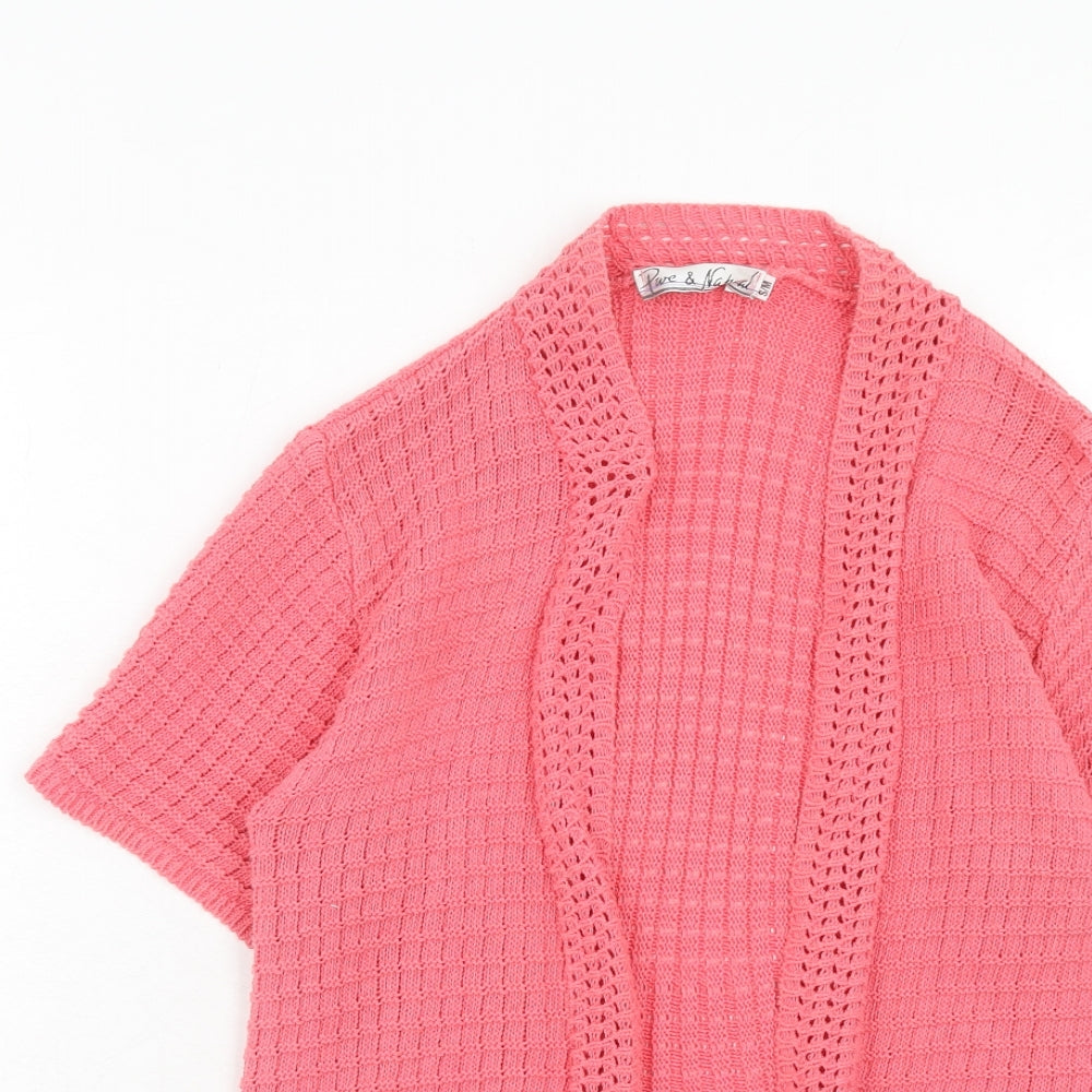 Womens UK Size S Pure & Natural Pink Cardigan Jumper