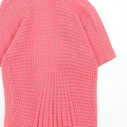 Womens UK Size S Pure & Natural Pink Cardigan Jumper