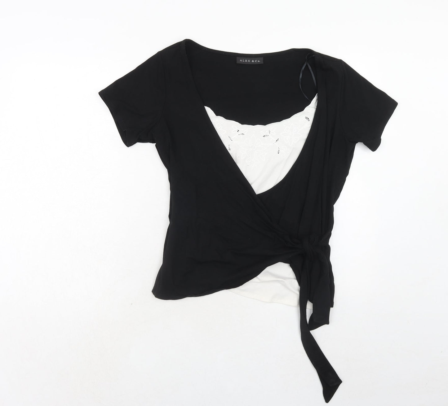 Womens UK Size 16 Alex & Co. Black Basic Blouse