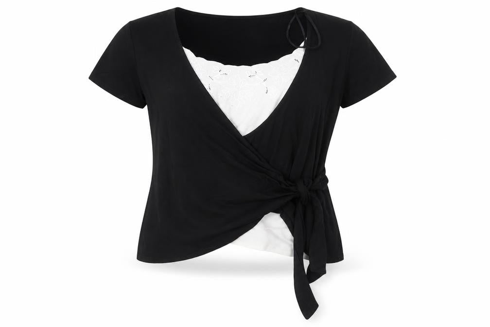 Womens UK Size 16 Alex & Co. Black Basic Blouse