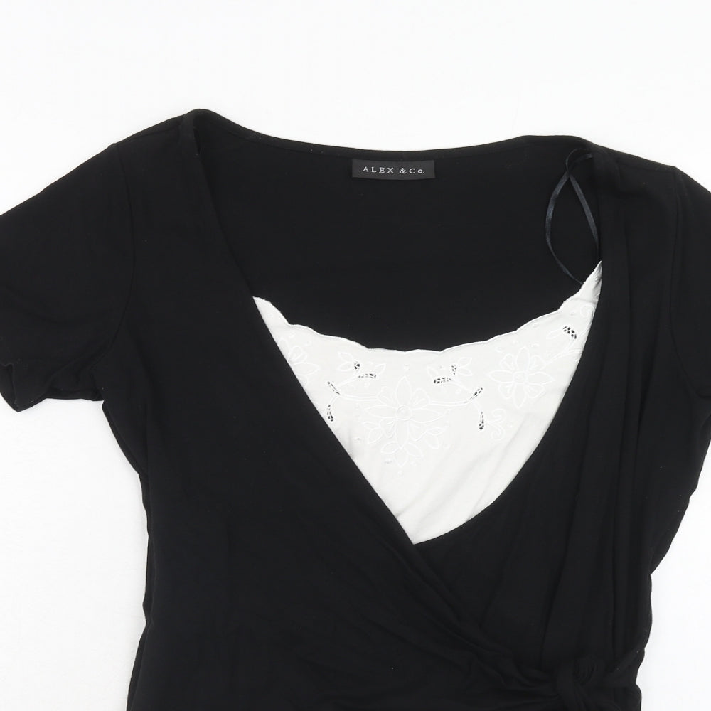 Womens UK Size 16 Alex & Co. Black Basic Blouse