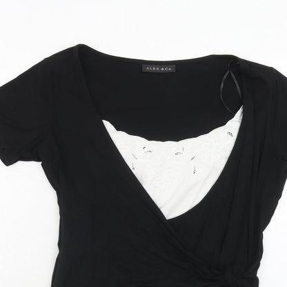 Womens UK Size 16 Alex & Co. Black Basic Blouse