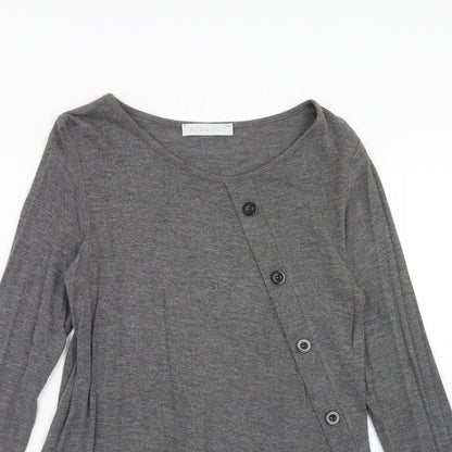 Risskio Womens Grey Round Neck Polyester Pullover Jumper Size S
