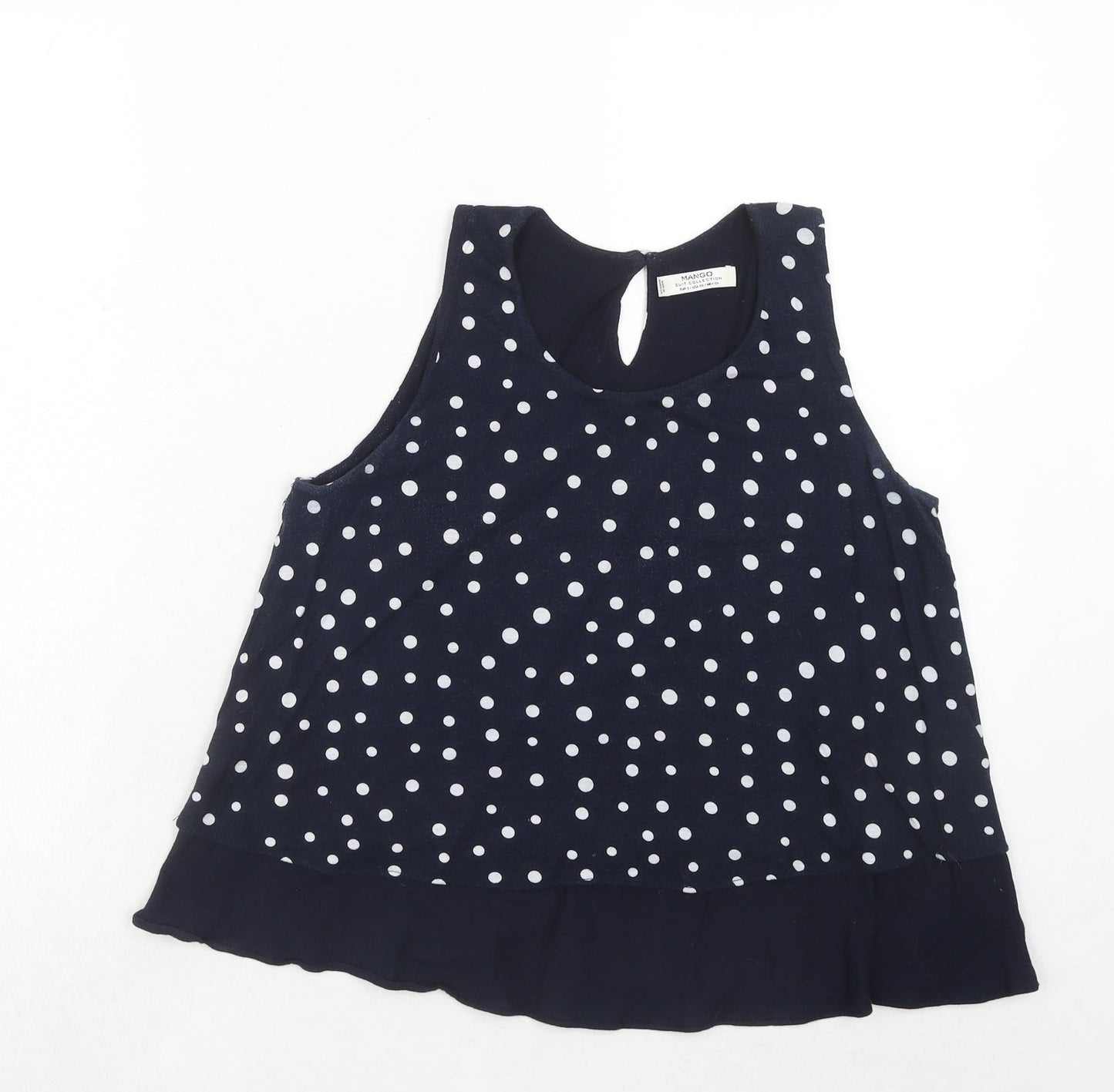 Womens UK Size S Mango Blue Basic Tank