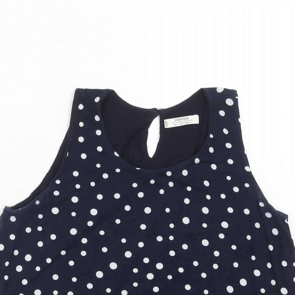 Womens UK Size S Mango Blue Basic Tank