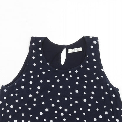 Womens UK Size S Mango Blue Basic Tank