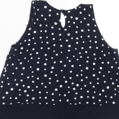 Womens UK Size S Mango Blue Basic Tank
