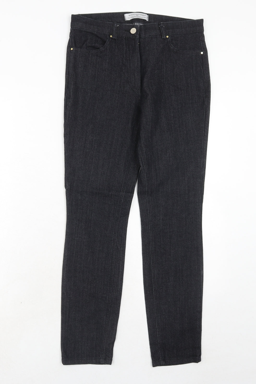 Kulclothing Womens Black Polyester Skinny Jeans Size 10 Regular Zip