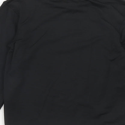 Crane Boys Black Polyester Pullover T-Shirt Size 9-10 Years Mock Neck Pullover