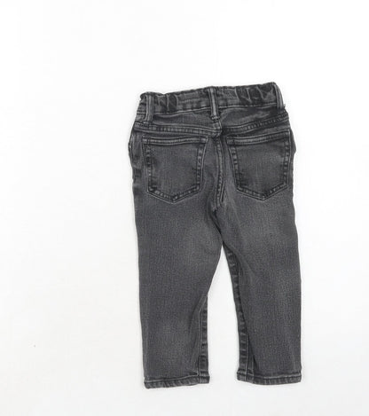 Gap Boys Grey Cotton Skinny Jeans Size 2 Years Regular Button