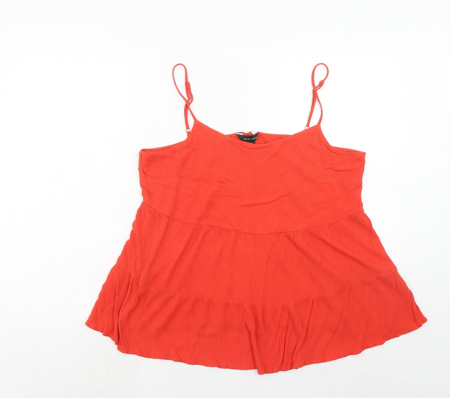 Womens UK Size 16 New Look Orange Basic Tank