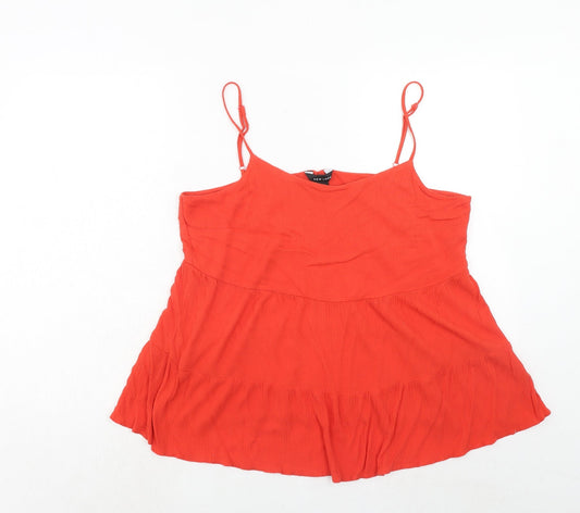 Womens UK Size 16 New Look Orange Basic Tank