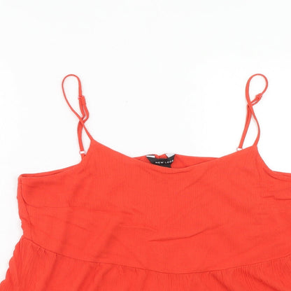 Womens UK Size 16 New Look Orange Basic Tank