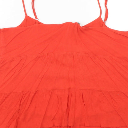 Womens UK Size 16 New Look Orange Basic Tank