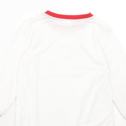 PatPat Girls White Polyester Pullover T-Shirt Size 6-7 Years Round Neck Pullover - Christmas