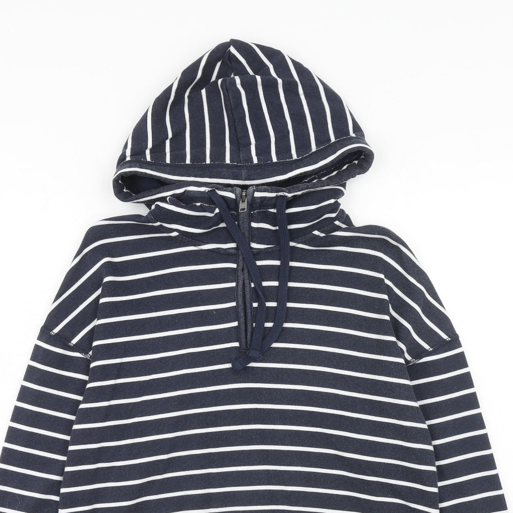 Hollister Womens Blue Striped Cotton Pullover Hoodie Size XS Zip