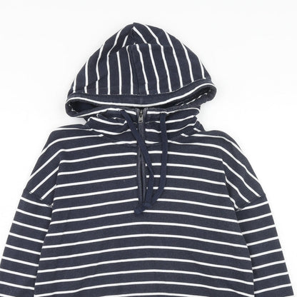 Hollister Womens Blue Striped Cotton Pullover Hoodie Size XS Zip