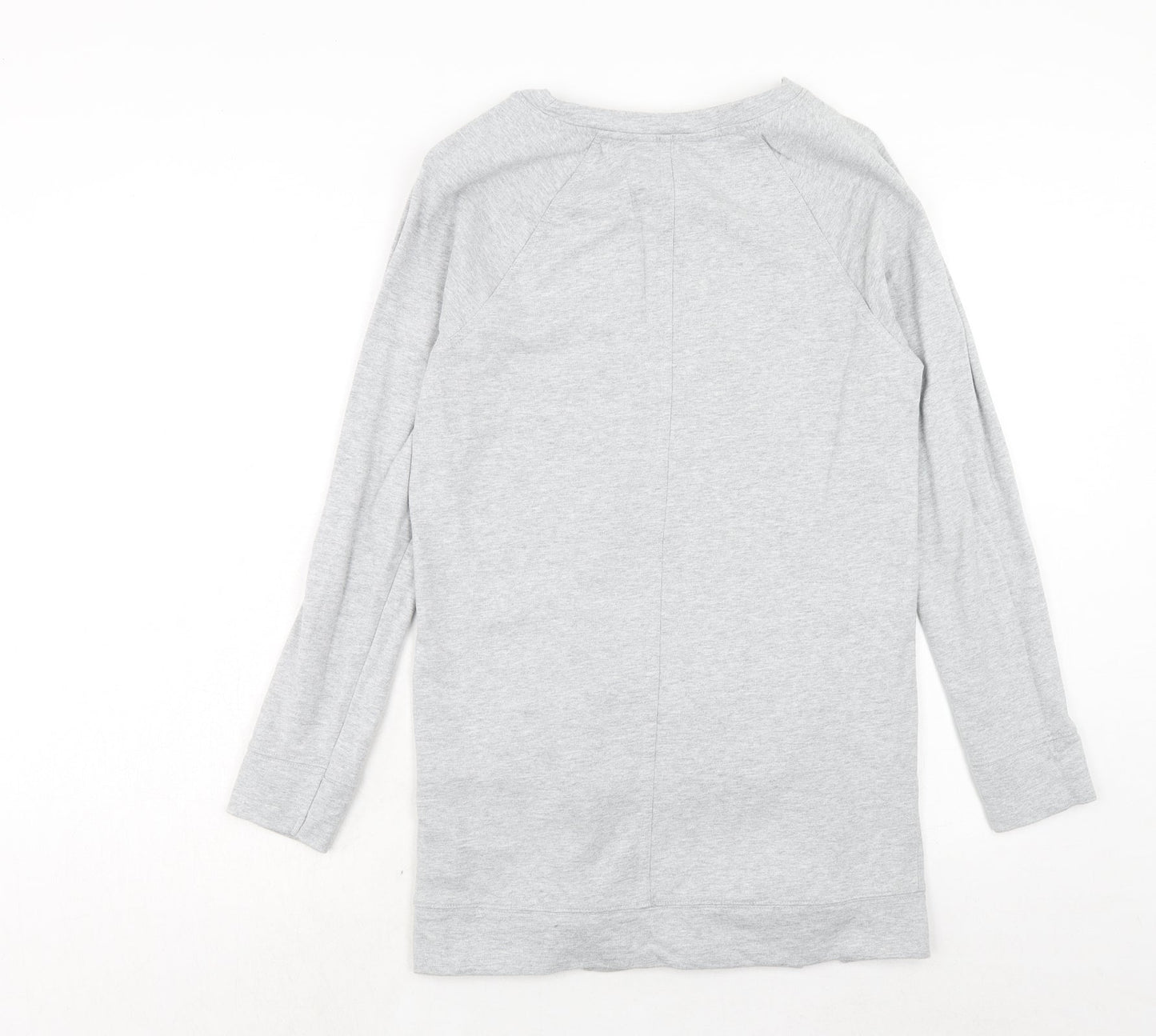 NEXT Womens Grey Cotton Jumper Dress Size 8 Boat Neck Pullover