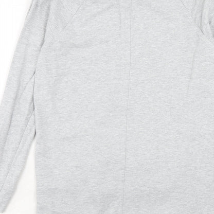 NEXT Womens Grey Cotton Jumper Dress Size 8 Boat Neck Pullover