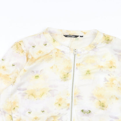 Womens UK Size 12 Golddigga Yellow Bomber Jacket