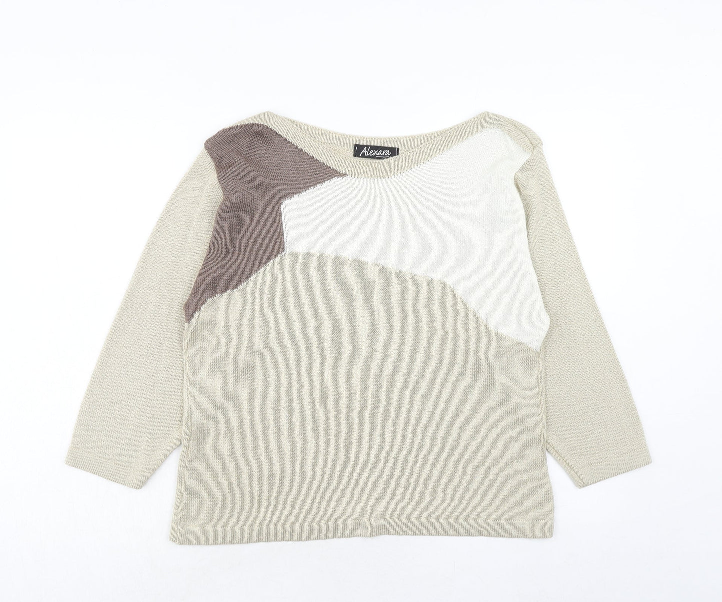 Womens UK Size L Alexara Beige Pullover Jumper