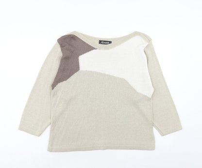 Womens UK Size L Alexara Beige Pullover Jumper