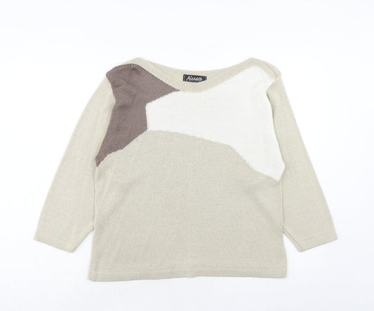 Womens UK Size L Alexara Beige Pullover Jumper