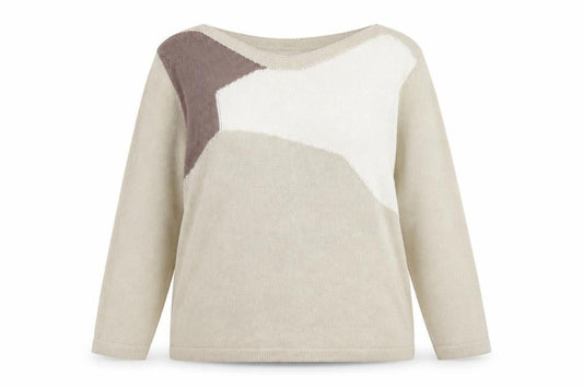Womens UK Size L Alexara Beige Pullover Jumper