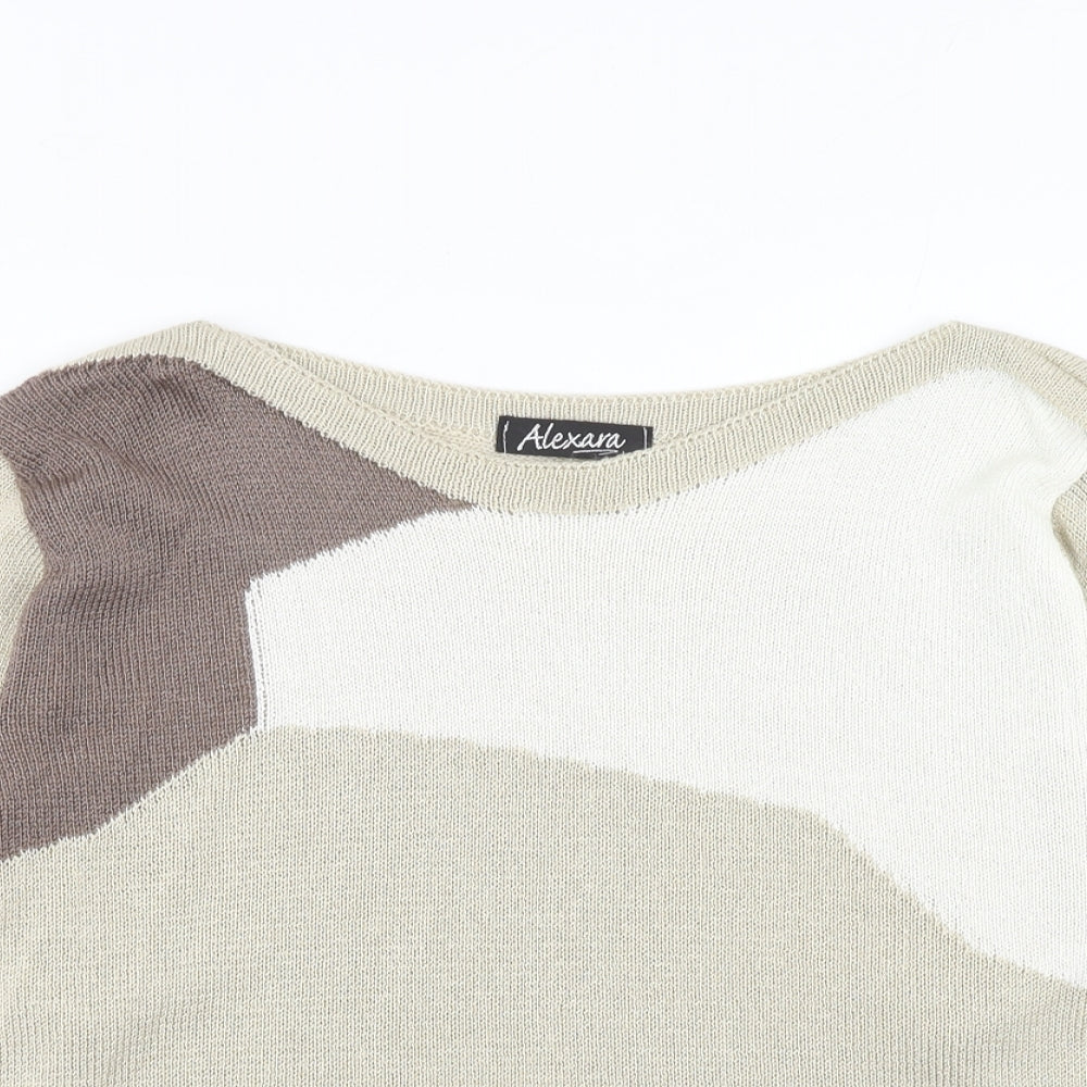 Womens UK Size L Alexara Beige Pullover Jumper