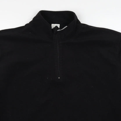 Sports Mens Black Polyester Pullover Sweatshirt Size XL
