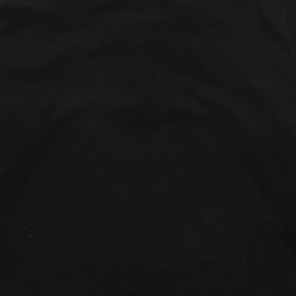 Sports Mens Black Polyester Pullover Sweatshirt Size XL
