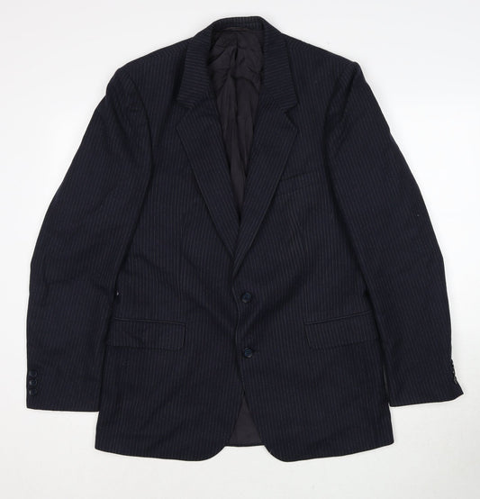 Anthony Loretto Mens Blue Striped Wool Jacket Suit Jacket Size 40 Regular
