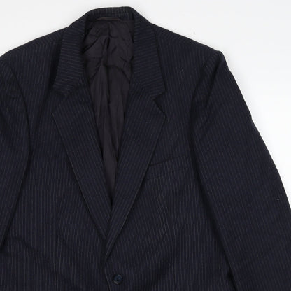 Anthony Loretto Mens Blue Striped Wool Jacket Suit Jacket Size 40 Regular