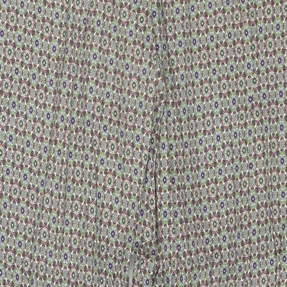 Zara Womens Multicoloured Geometric Polyester Trousers Size 10 Regular Zip